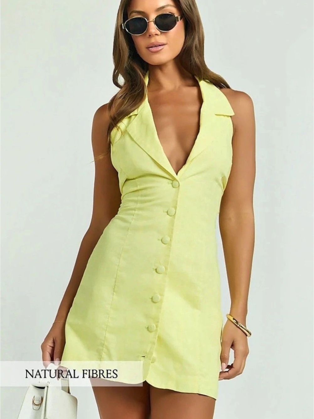 Showpo Yellow Mini Dress Size 12 NWT
